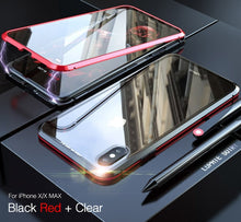 Load image into Gallery viewer, LUPHIE 360 Degree Full Magnetic Case For iPhone X XS Max XR 8 7 Plus Cover Front Back Glass Case For iPhone 7 8 X XS Magnet Case