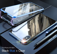 Load image into Gallery viewer, LUPHIE 360 Degree Full Magnetic Case For iPhone X XS Max XR 8 7 Plus Cover Front Back Glass Case For iPhone 7 8 X XS Magnet Case