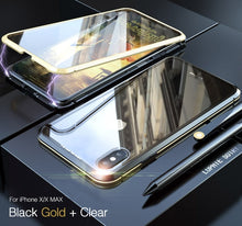 Load image into Gallery viewer, LUPHIE 360 Degree Full Magnetic Case For iPhone X XS Max XR 8 7 Plus Cover Front Back Glass Case For iPhone 7 8 X XS Magnet Case