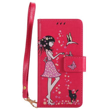 Load image into Gallery viewer, maosenguoji Luminous Woman Cat pocket Leather case Mobile Phone Case for iphone6 6s plus 7 7 Plus 8plus X 5 SE luxury Business