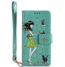Load image into Gallery viewer, maosenguoji Luminous Woman Cat pocket Leather case Mobile Phone Case for iphone6 6s plus 7 7 Plus 8plus X 5 SE luxury Business