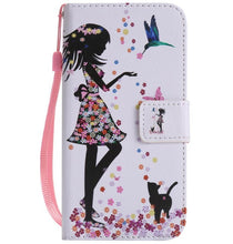 Load image into Gallery viewer, maosenguoji Painted Leather case Mobile Phone Case for iphone 4s 5s 5C 6 6s 6Plus 7 7Plus 8 8Plus X luxury Pocket Business case