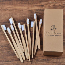 Load image into Gallery viewer, New design mixed color bamboo toothbrush Eco Friendly wooden Tooth Brush Soft bristle Tip Charcoal adults oral care toothbrush
