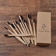 Load image into Gallery viewer, New design mixed color bamboo toothbrush Eco Friendly wooden Tooth Brush Soft bristle Tip Charcoal adults oral care toothbrush