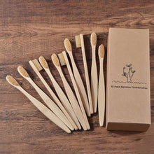 Load image into Gallery viewer, New design mixed color bamboo toothbrush Eco Friendly wooden Tooth Brush Soft bristle Tip Charcoal adults oral care toothbrush