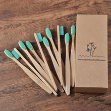Load image into Gallery viewer, New design mixed color bamboo toothbrush Eco Friendly wooden Tooth Brush Soft bristle Tip Charcoal adults oral care toothbrush